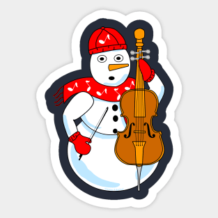 Cello Snowman Sticker